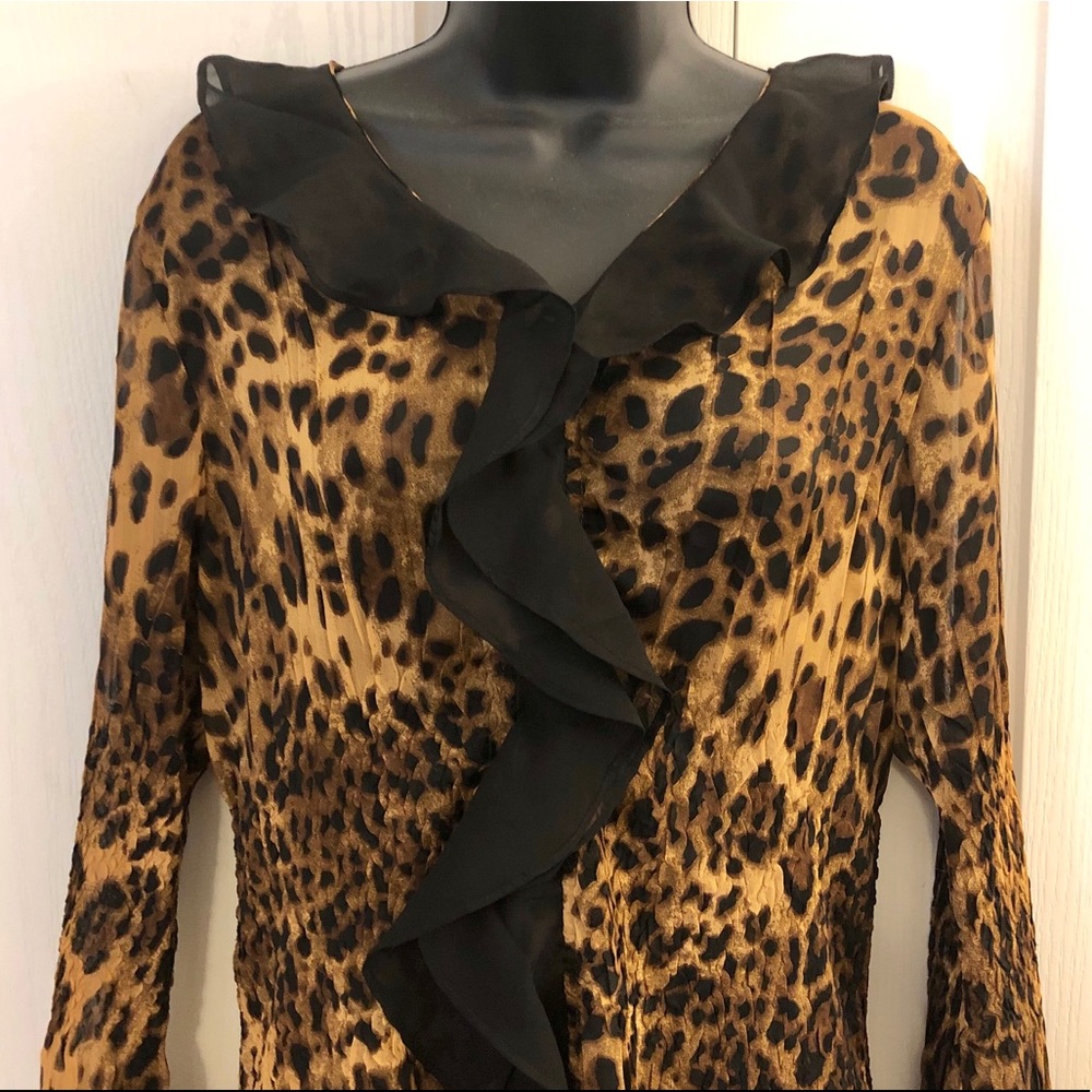 Jerry T Leopard Ruffle Tunic Dress - Picture 2 of 6